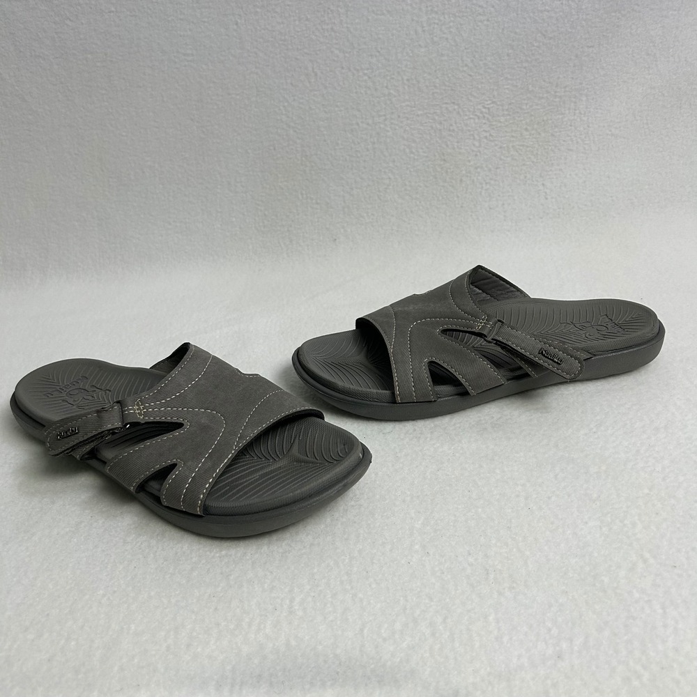KuaiLu Comfort Sporty Gorpcore Men 9 Gray Adjustable Strap Slide Sandals